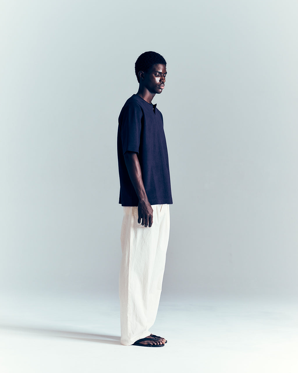 RAKINES ラキネス ヘンリーネック パイル Tシャツ コットン 半袖