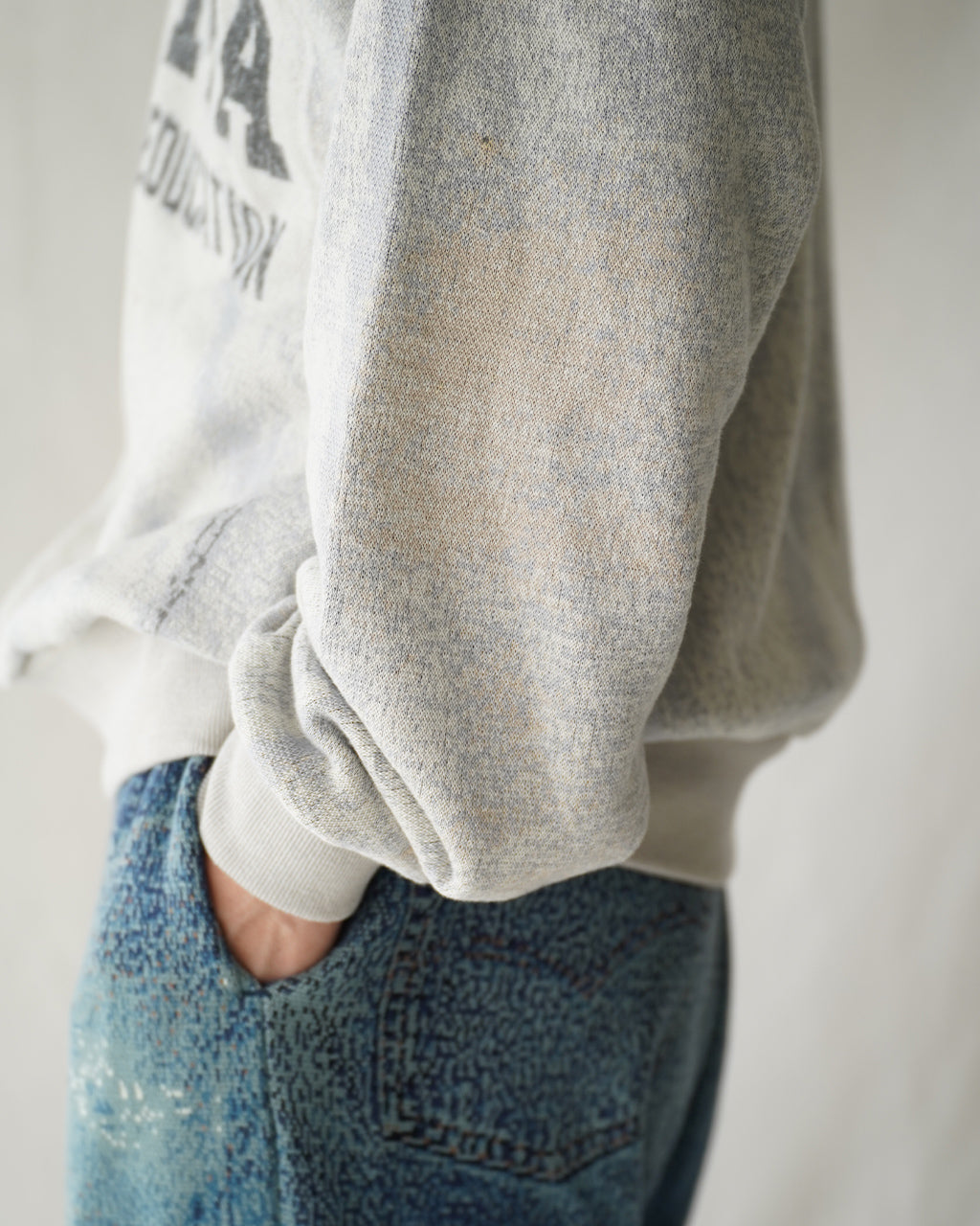 TOLQ トルク ニット スウェットシャツ トロンプルイユ 転写プリント