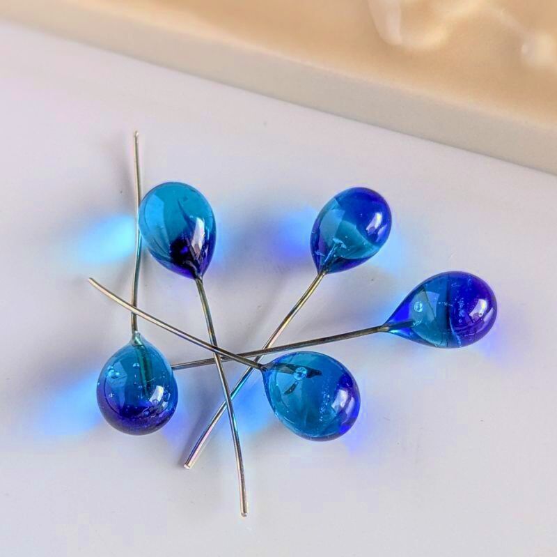 ベネチアンガラス しずく ブルーMIX クラフト Ansan