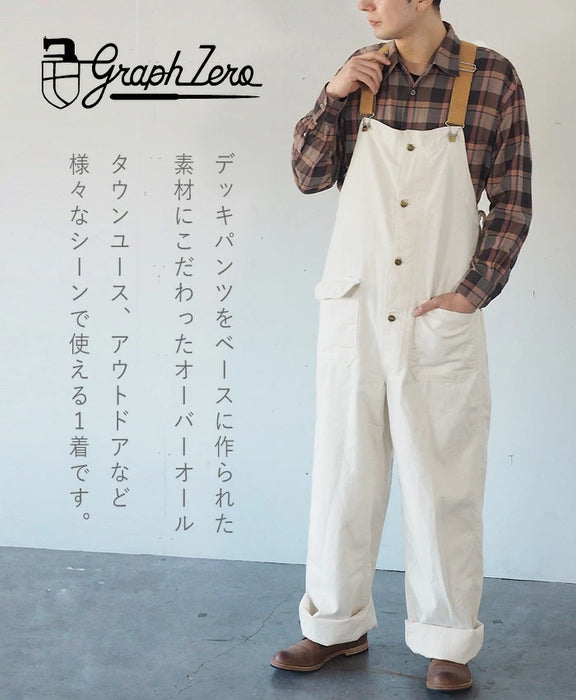 graphzero(グラフゼロ) デッキビブ オーバーオール ホワイト 生成り