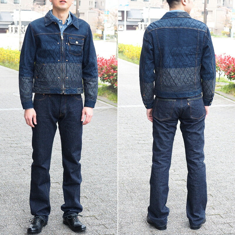 graphzero Riders Jacket Kendo Wear Denim Indigo Men's [GZ-GJRKN