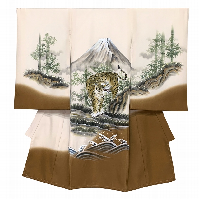 お宮参り 男の子 着物 正絹 日本製 素描風 赤ちゃんのお祝い着 初着 産