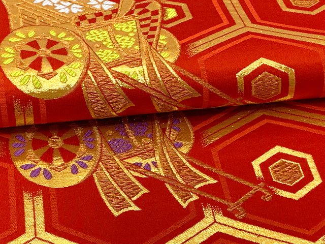 七五三 袋帯 正絹 桐生織 こども・ジュニア用 日本製 全通の女の子用祝