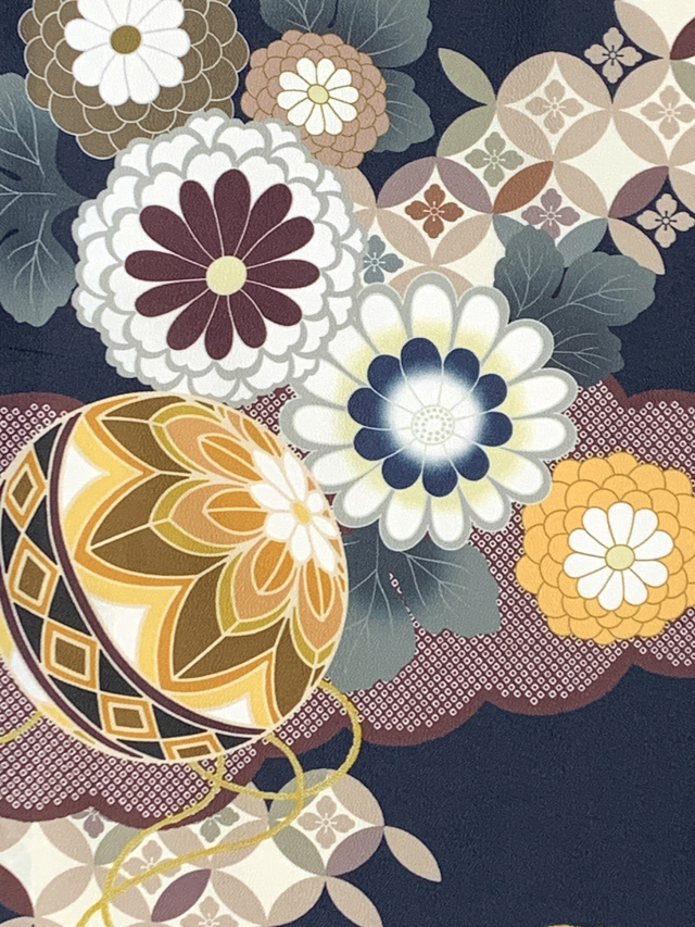 七五三 着物 2025年新作 7歳 女の子用 小紋柄 四つ身 単品 子供着物