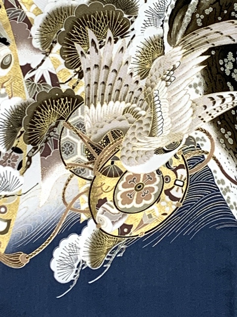 お宮参り 男の子 着物 正絹 金駒刺繍 日本製 赤ちゃんのお祝い着 初着