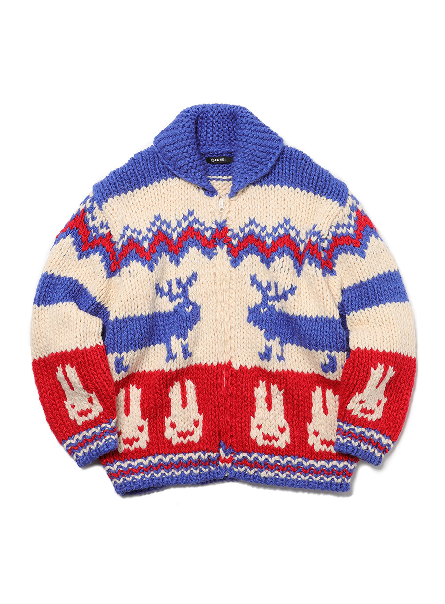 長い鹿のカウチンセーター｜ウサギがいる｜CUNE ONLINE STORE