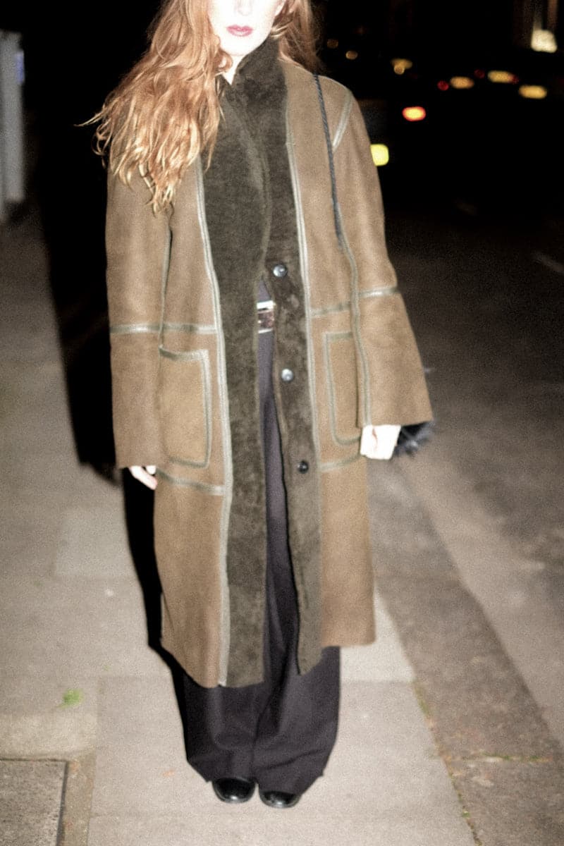 ZINA BIKER GREEN SHEARLING COAT | CULT MIA | Verheyen