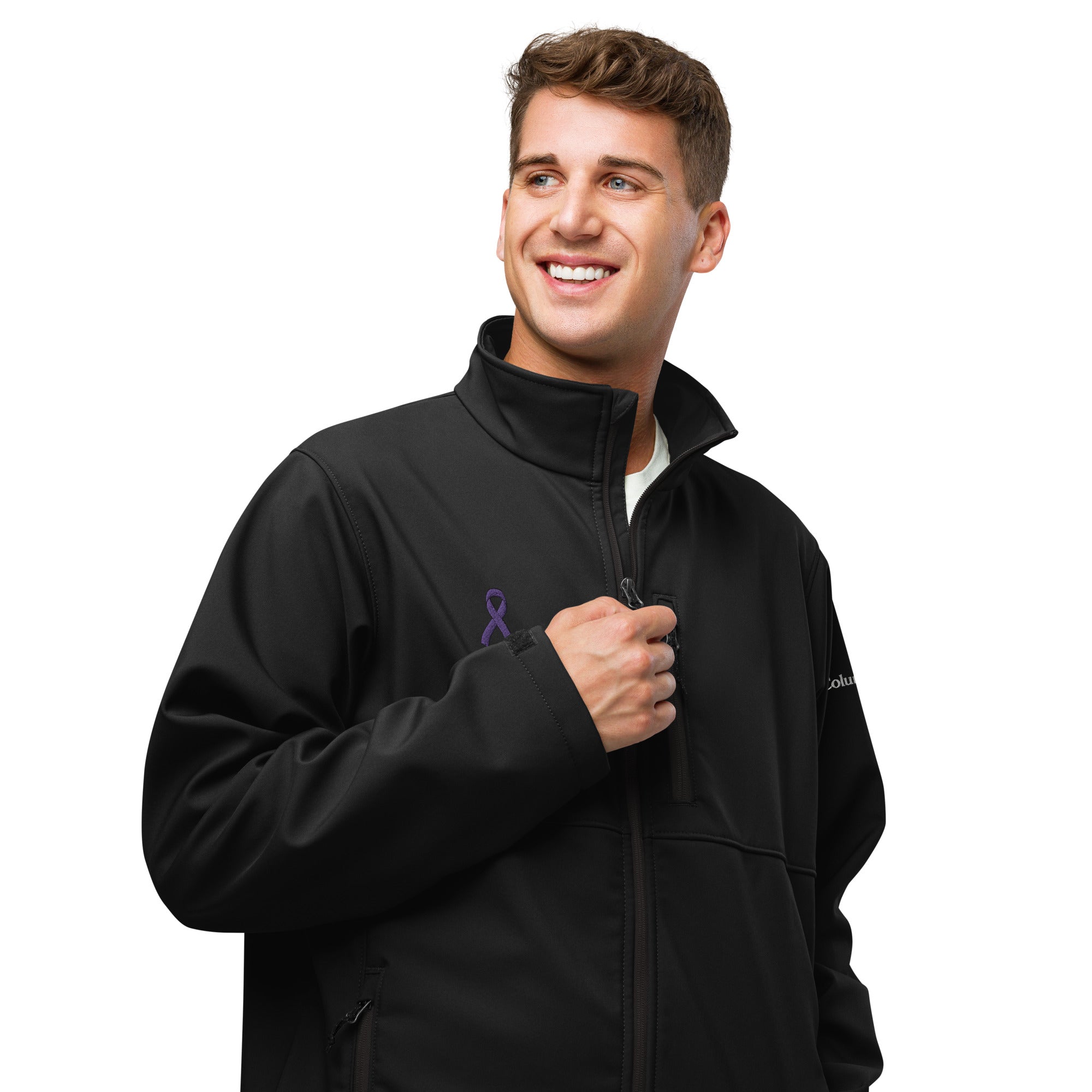 Men's Columbia Soft Shell Jacket (Embroidered Purple Ribbon) – The