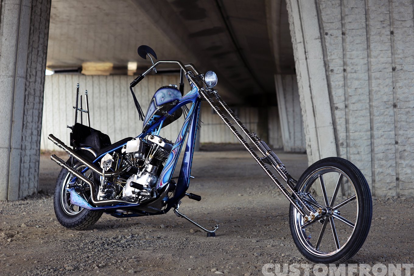 ハーレー ロングフォークチョッパーのショベル 1969年・ルシファー