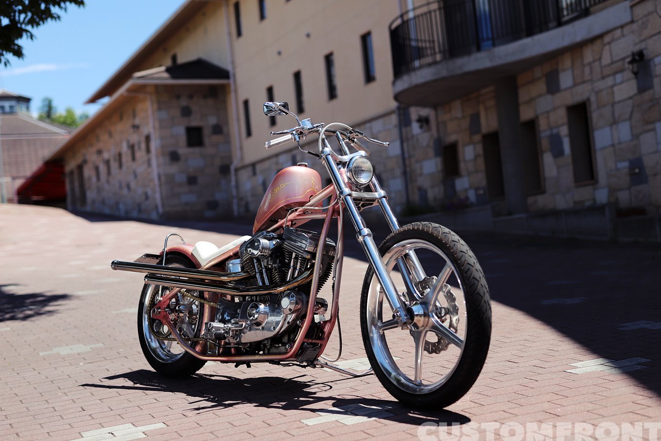 ハーレー EVO(エボ)リジッドのスポーツスターXL883チョッパー ・バイク
