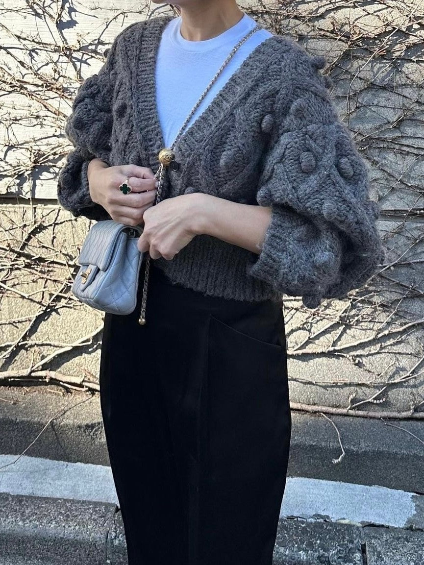 手編みポンポンカーディガン Florent｜Cygne(シーニュ) 公式サイト