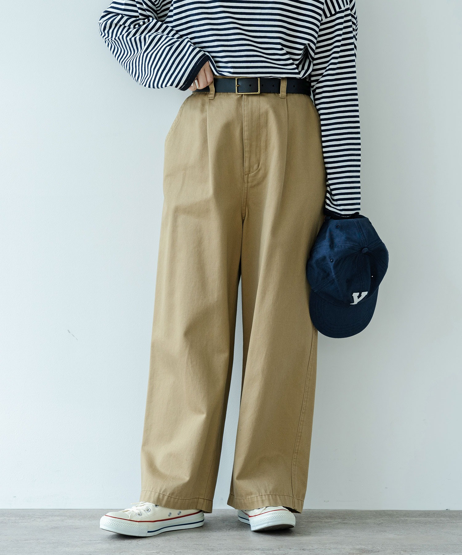 AMBIDEX Store △○チノ後ろゴム タックパンツ(F キナリ): PAR ICI