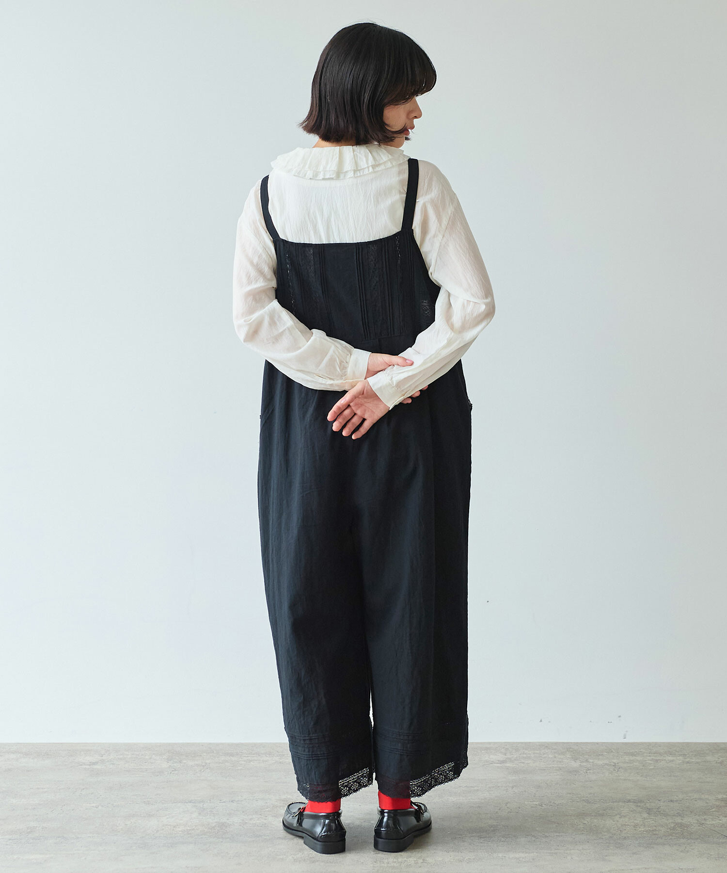 AMBIDEX Store 〇 lace patchwork サロペット(F クロ): bulle de savon
