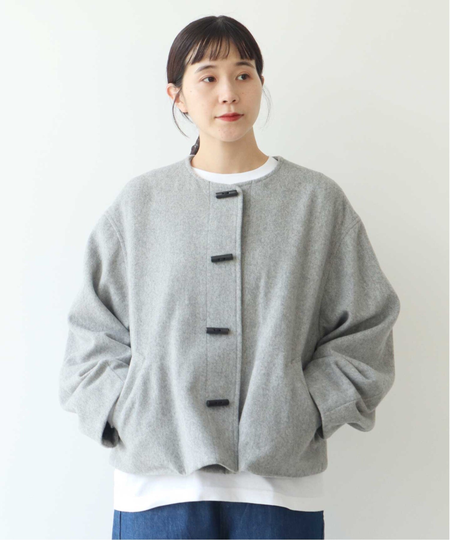 AMBIDEX Store ○ウールスーパー120ビーバー トグルボタン ショート