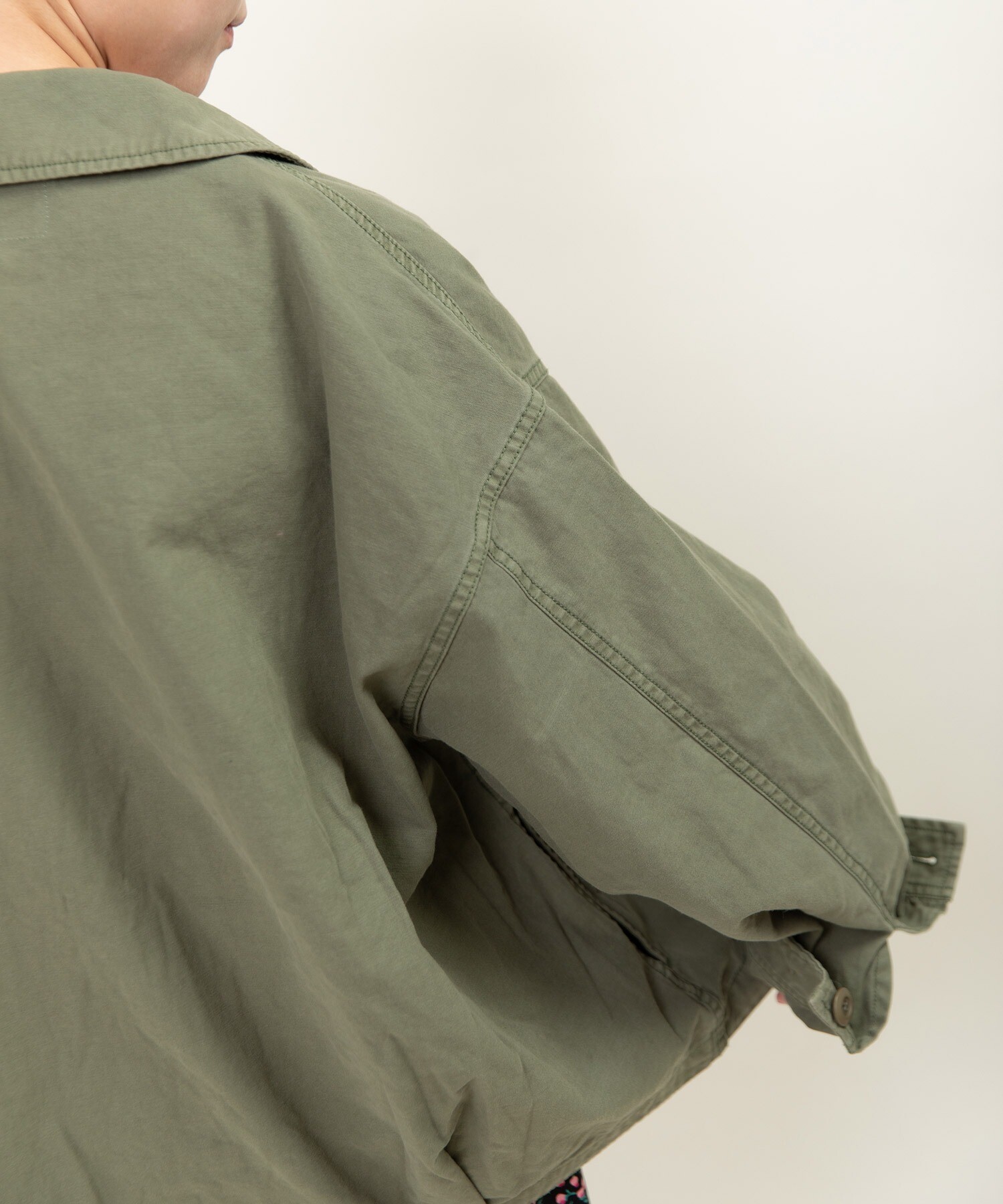 AMBIDEX Store ○綿ツイル 製品硫化染め アーミージャケット(F カーキ