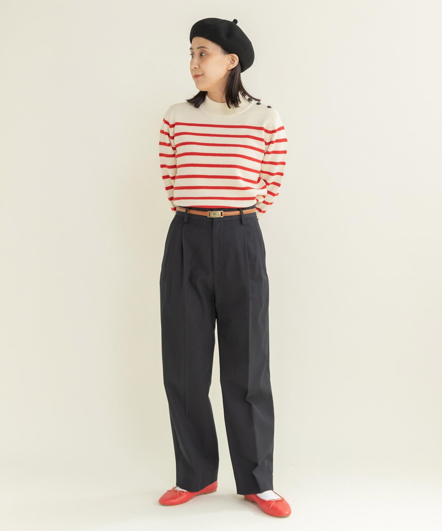 AMBIDEX Store ○強撚ツイル マーベルトストレートパンツ(36 チャ