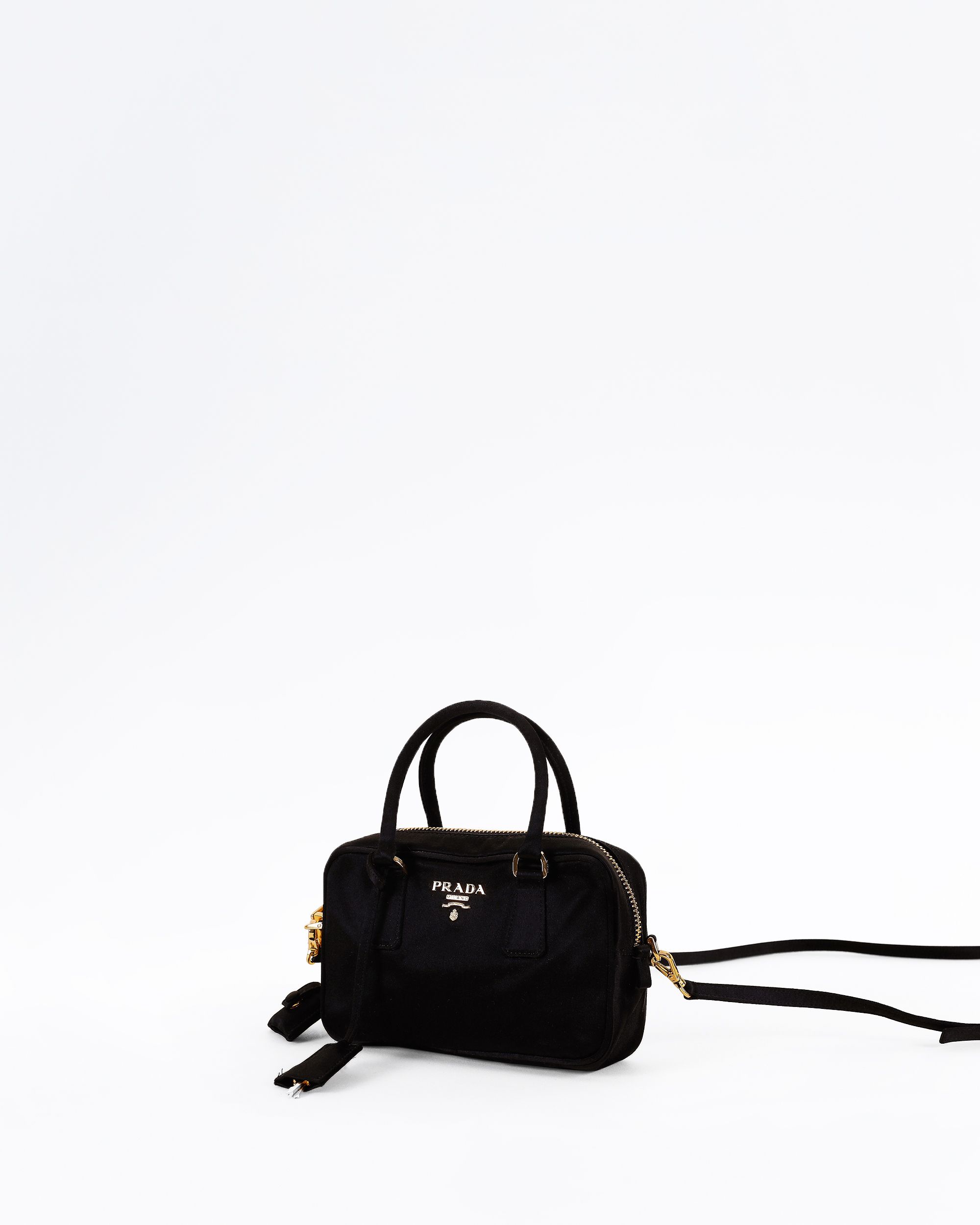 Prada Satin Micro Boston Bag | Vivrelle