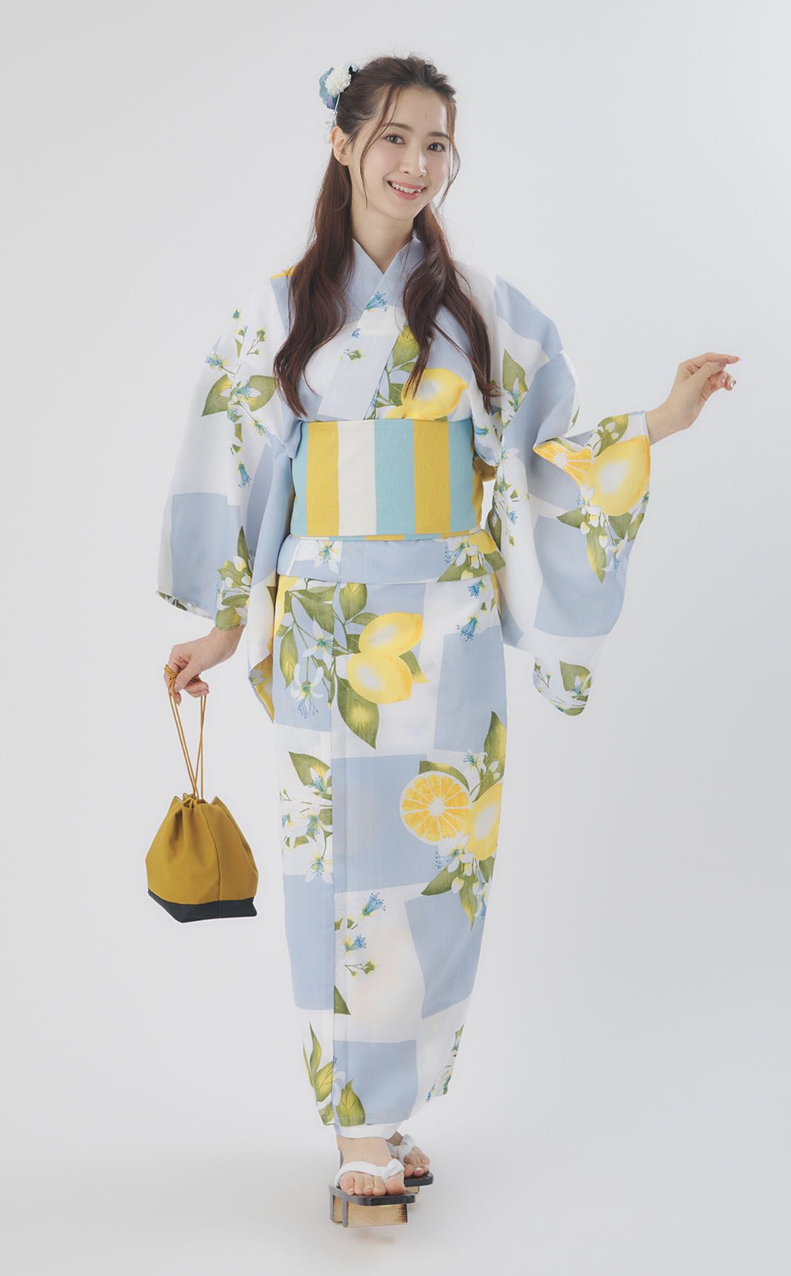 ふりふ（furifu)｜浴衣市松レモン