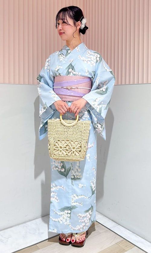 三松｜浴衣すずらん柄