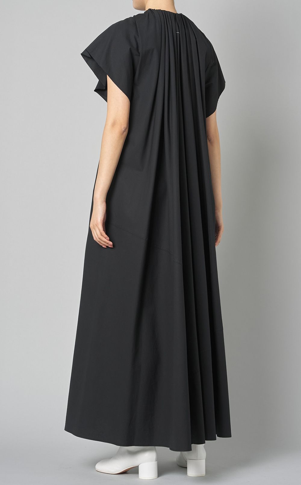 MM6 Maison Margiela｜コットンフロントギャザーロングワンピース