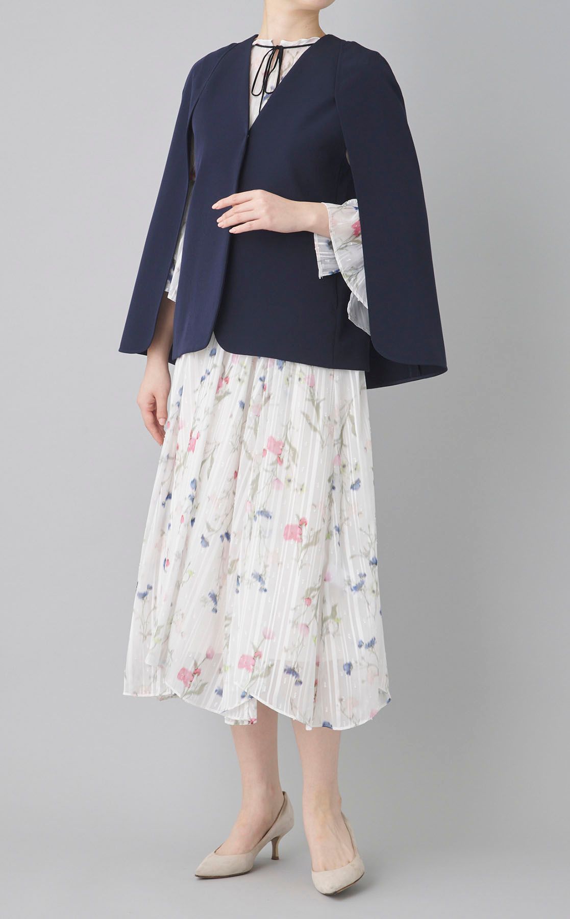 CELFORD｜ボウタイフラワープリントワンピース