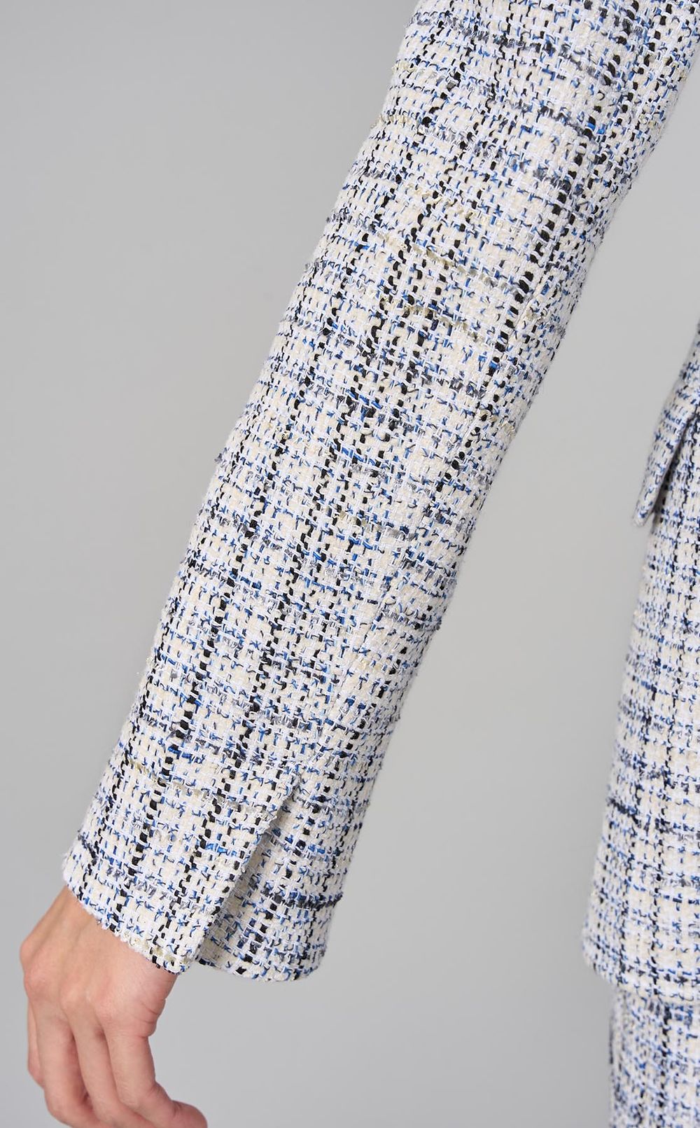 Theory luxe｜ミックスツイードノーカラージャケット