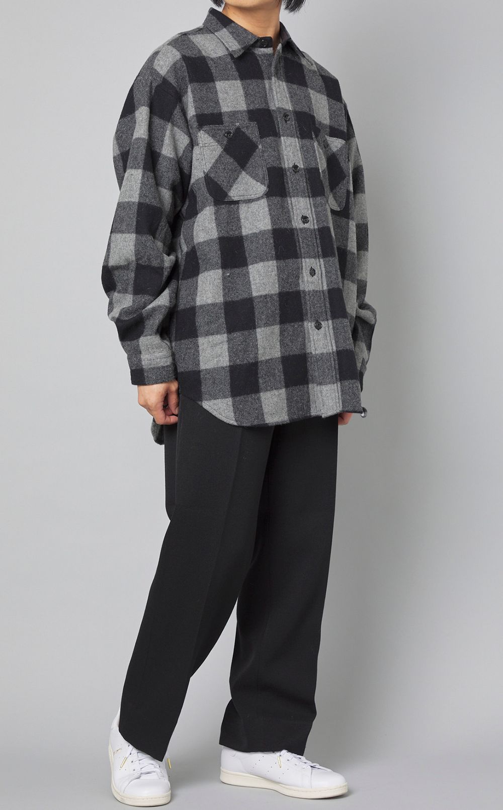 MARKAWARE｜ウールフラットフロントトラウザーズ