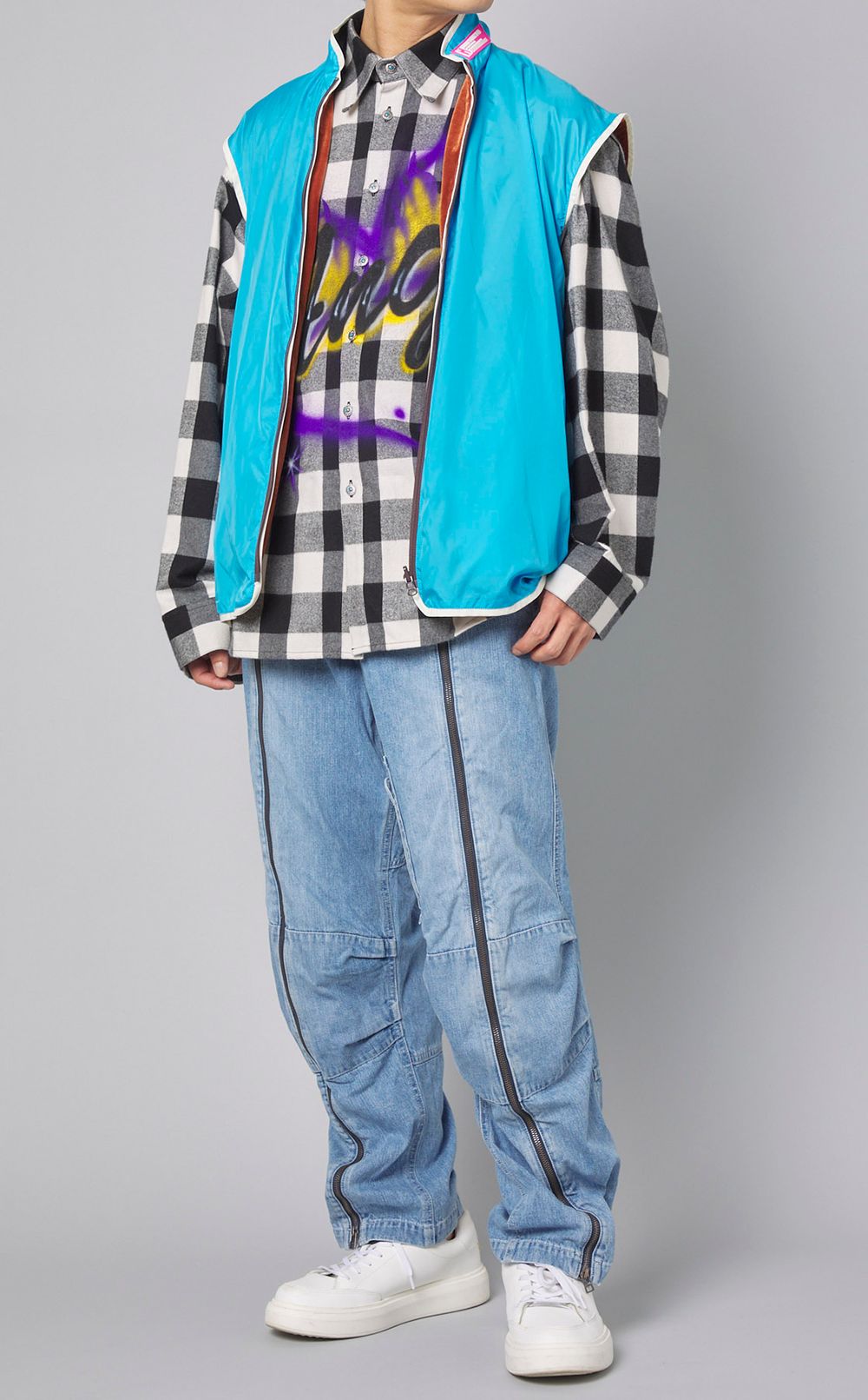 TENDER PERSON｜エアブラシチェックシャツ