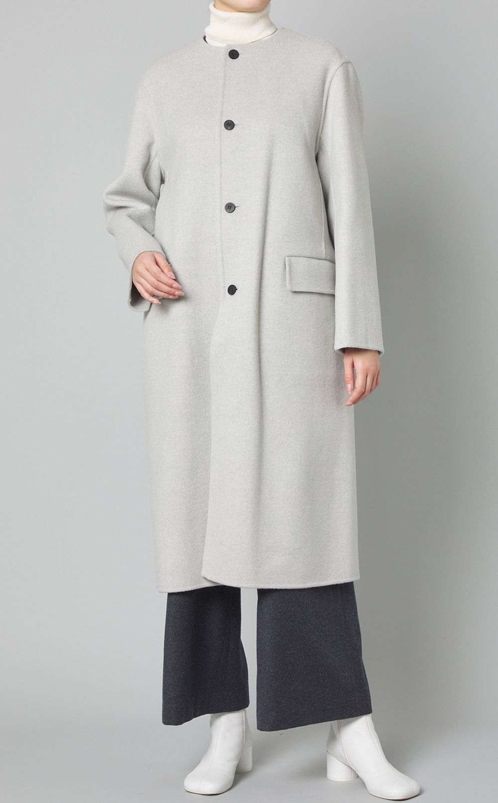 GALERIE VIE｜ダブルフェイスノーカラーコート