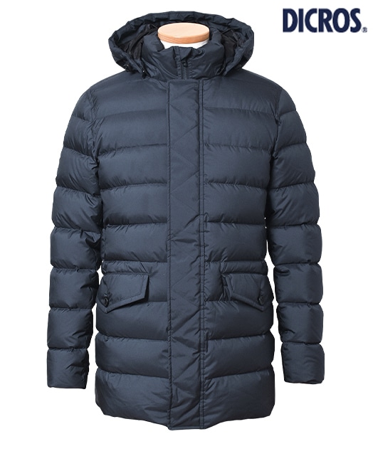 Yam】鎌倉シャツ DICROS ステンカラーコート グレー 46 中綿ステン