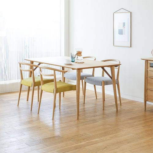 飛騨家具 nissin 日進木工 White Wood ホワイトウッド 4本脚テーブル