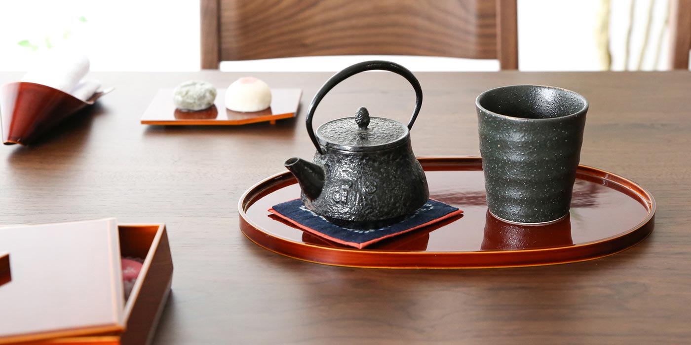 美品 【飛騨春慶塗 半月盆】膳 トレイ 天然木 漆塗 懐石 茶道具 5枚