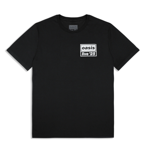 Oasis - Live '25 Distressed Tour Logo T-Shirt Black. T-Shirt, XL