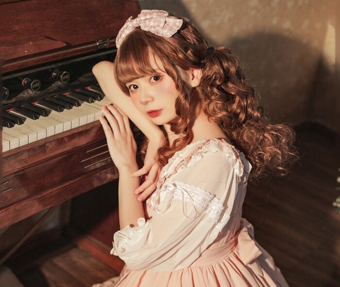 量産型/参戦服/推し活 ピンクガーリー・甘ロリータワンピース