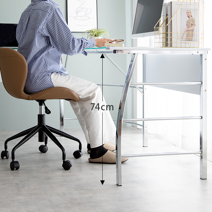 g11490]【幅156cm】Helge ガラスPCデスク L型 パソコンデスク | 家具