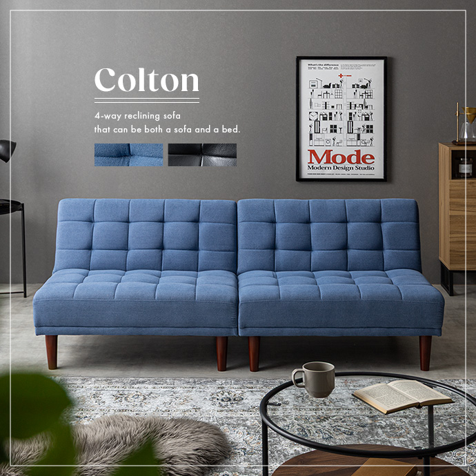 g118019]【幅171cm】Colton リクライニング式ソファベッド ソファー