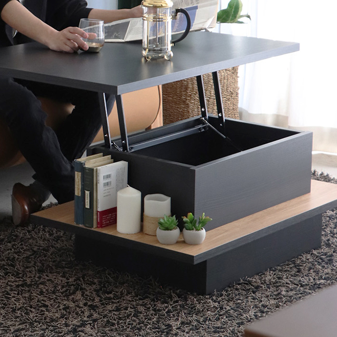 g28436]【幅90cm】FEEL 昇降式テーブル 木製テーブル | 家具