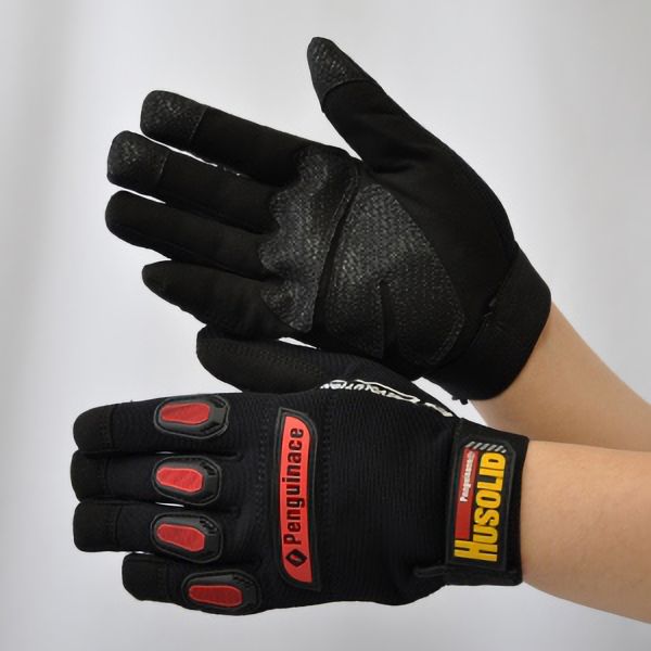 作業手袋 ヒューソリッド ブラック H－1 LL 6双入 | 【ミドリ安全