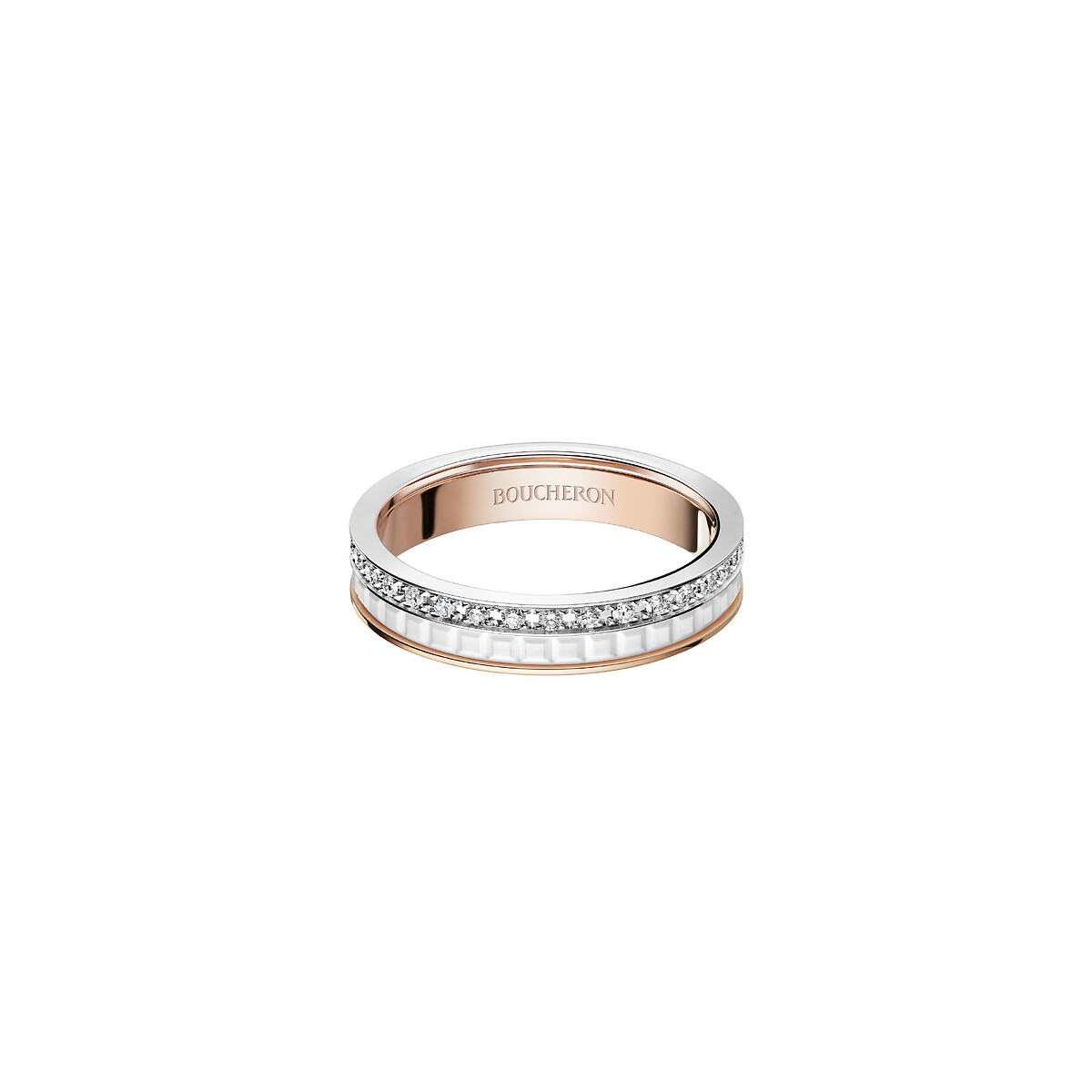 Quatre White Edition | Diamond-Paved Wedding Band | Boucheron US