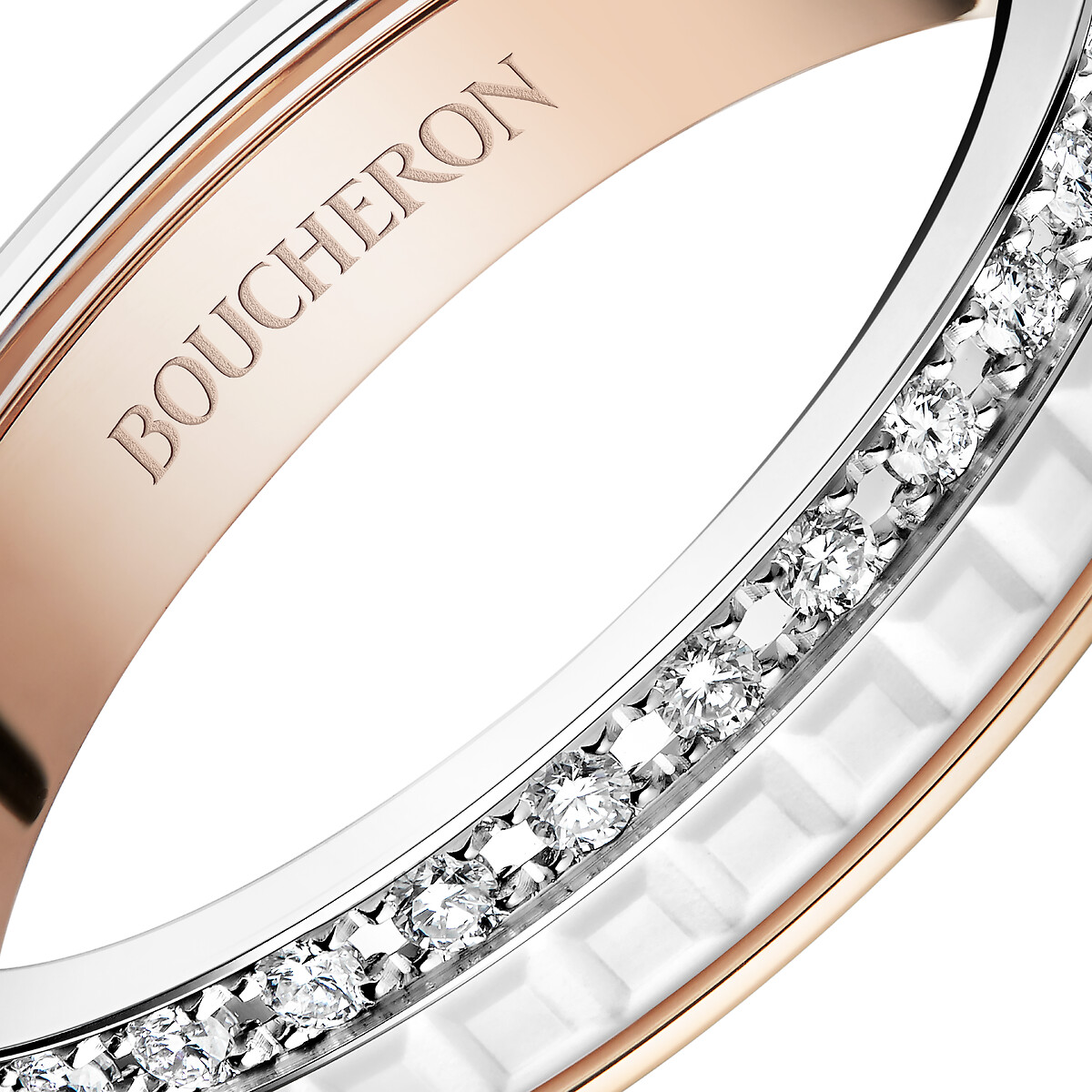 Quatre White Edition | Diamond-Paved Wedding Band | Boucheron US
