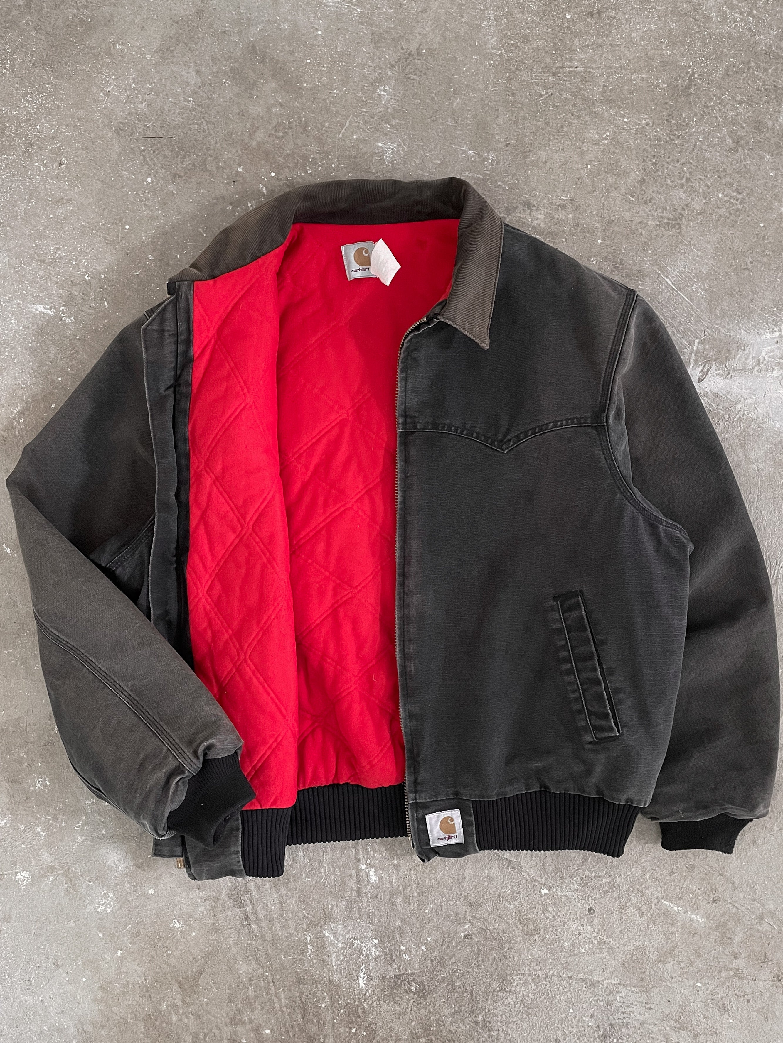 1990s Carhartt Sun Faded Black Santa Fe Work Jacket (XL) – DAMAGED