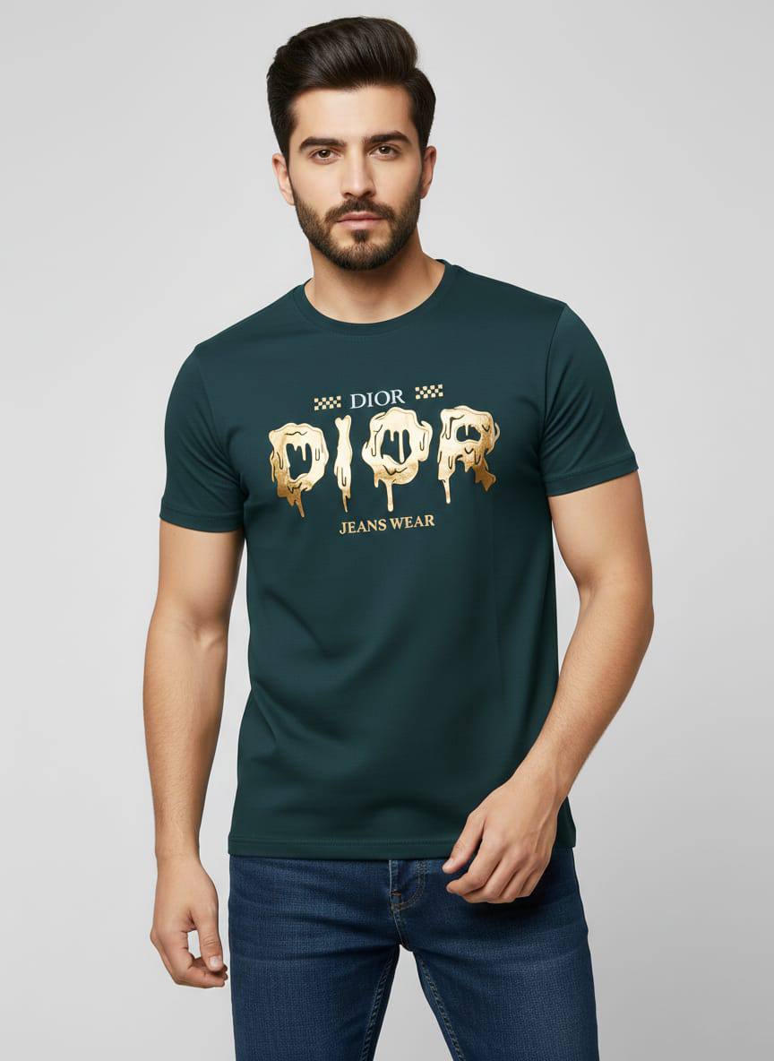 Dior Dark Green Graphic Print T-Shirt – DanishDeal