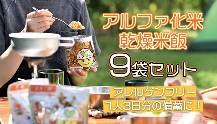 希望食品 アルファ化米 ひじきご飯 9袋セット】5年保存 災害用に1人3日