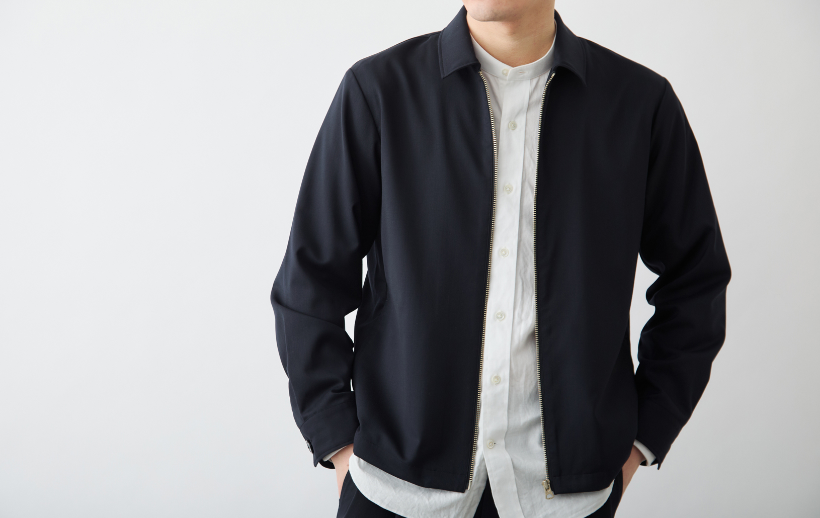 Light Merino スイングトップ/ウォッシャブル/ネイビー | Factelier