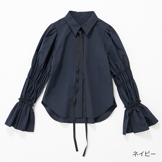 優待価格[THREE SQUARE]シャーリングボウタイブラウス | KOBUNSHA