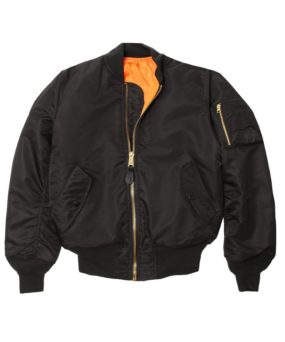Alpha Industries MA-1 Flight Jacket in Black | Dave's New York