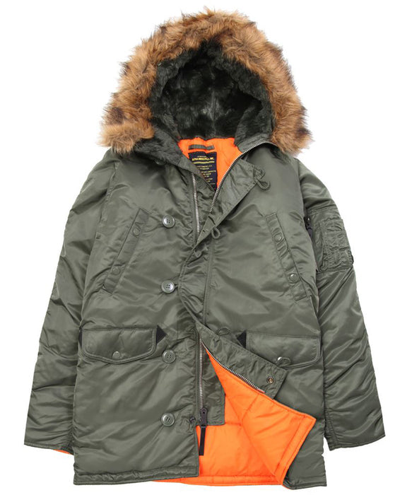 Alpha Industries Slim Fit N-3B Parka - Sage Green — Dave's New York