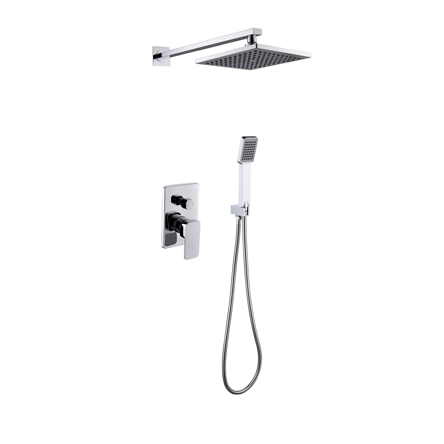 DAX Bathroom Rain Mixer Shower, Square Rainfall Shower Head System