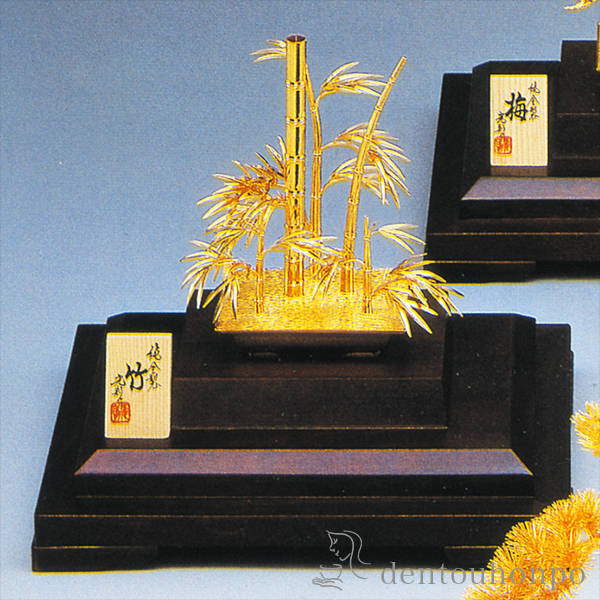 送料無料】 純金 盆栽 竹 A 3号・100g / 光則（金工芸） 高級