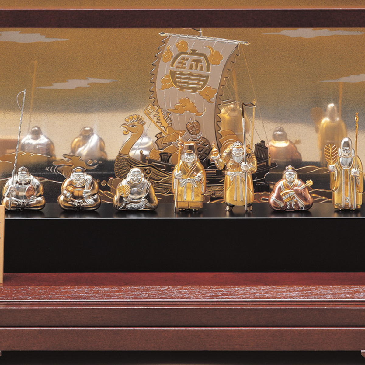 送料無料】 銀製 七福神 A 56g / 武比古 恵比寿 大黒 宝船 置物 幸運